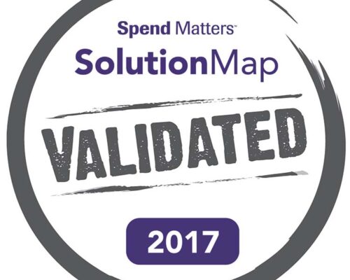 Badge eller bevis från Spend Matters solution map 2017.