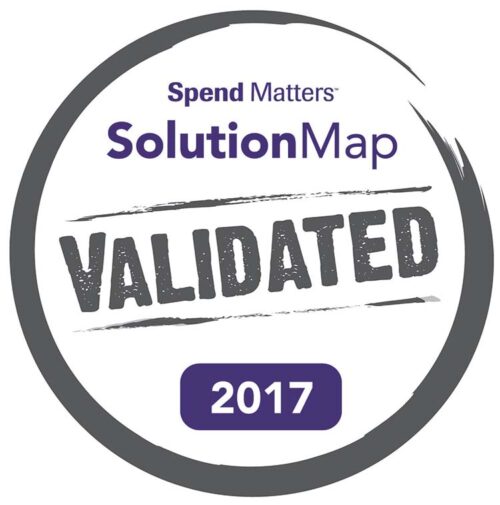 Badge eller bevis från Spend Matters solution map 2017.