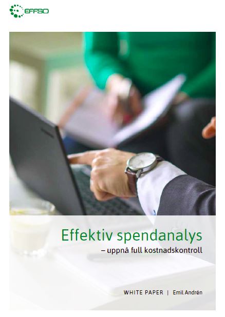 Framsidan på en rapport som heter "Effektiv spendanalys".